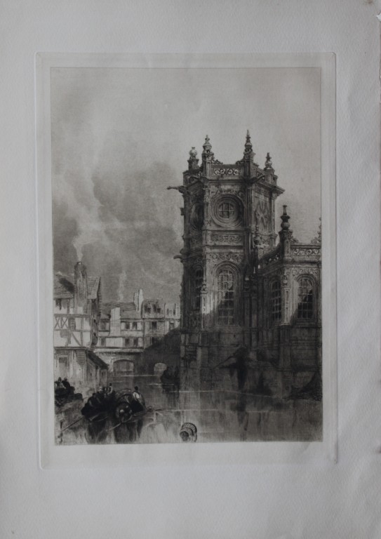 Church of St. Pierre, Caen, France by  David Roberts etched by CO Murray 1885
