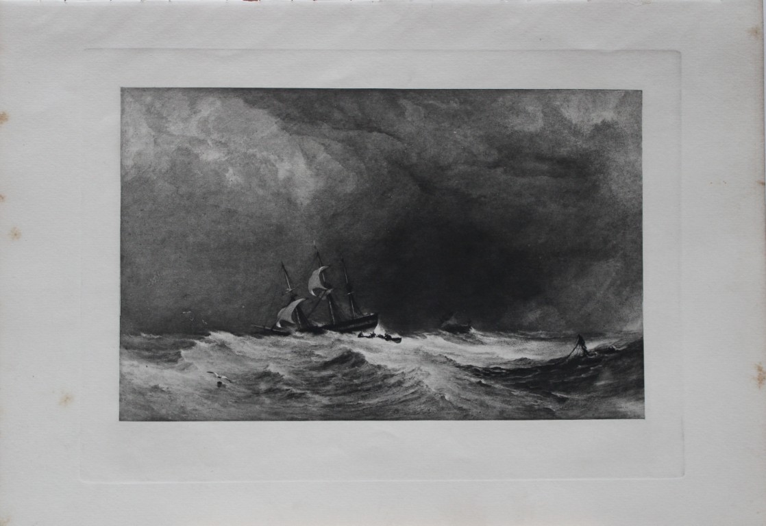 A Ship in Distress by Copley Fielding engraved by Dujardin 1885