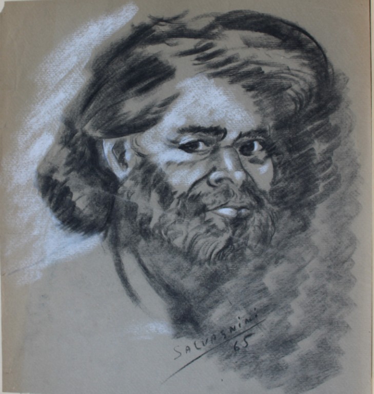 Sergio Salvagnini  - Original crayon drawing 1965