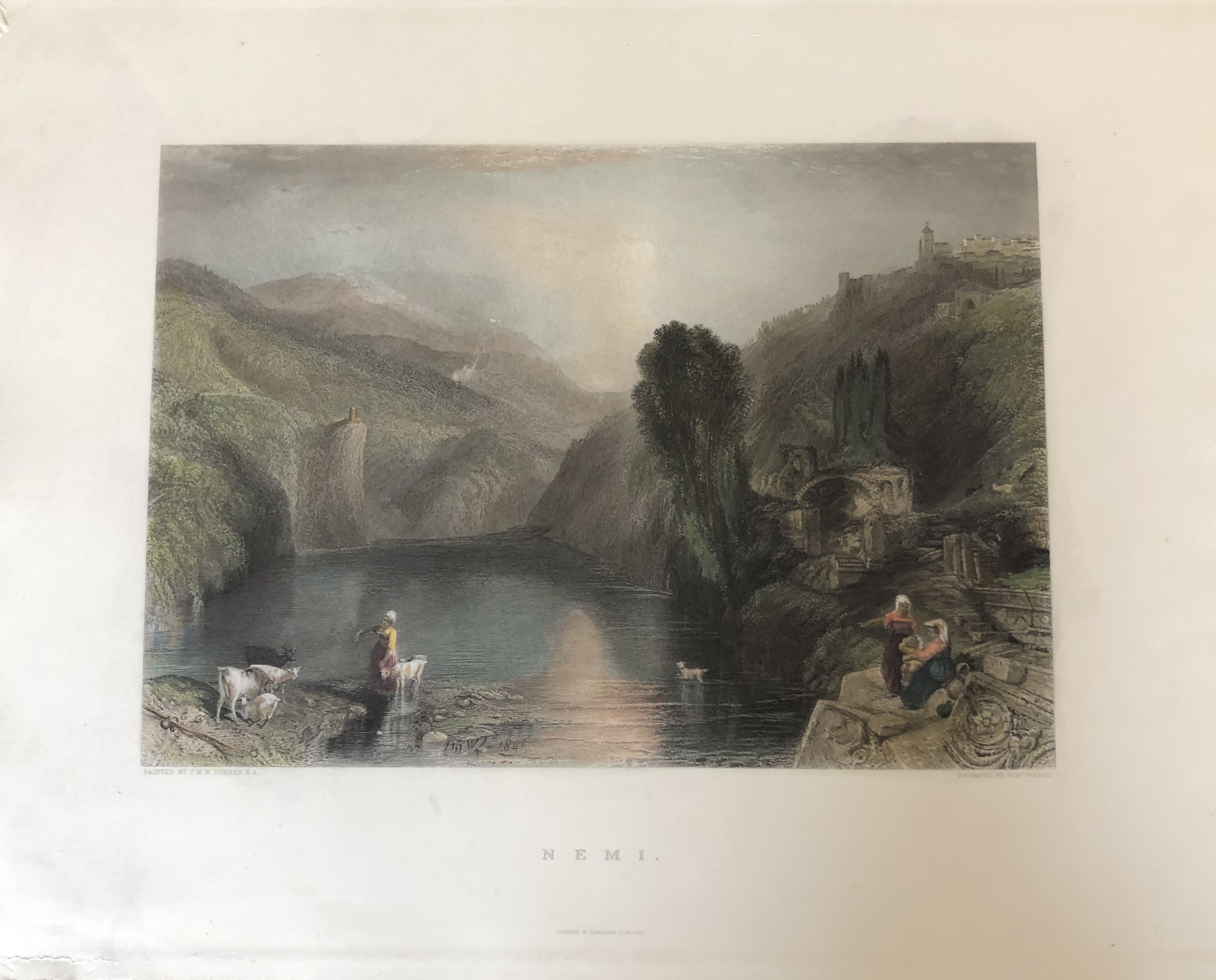 JMW Turner - Lake Nemi, Italy engraved by Robert Wallis 1887