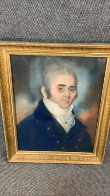 Pastel Drawing Important Gentleman. 18 x 23 sight, mounted in gilt wood frame...ancestral 