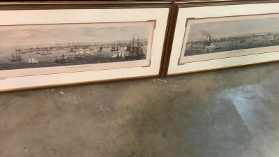 2 Aquatint Engravings by Raul Varin. Pencil signed lower right...R. Varin...New York from East 