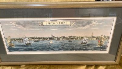 CB Julien De St. Memin Engraving. View of New York from Brooklyn Heights...32 x 12 inches sight 