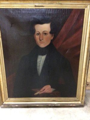 Oil on Canvas Victorian Gentleman. Unsigned...24 x 30 sight, mounted gold tone wood frame