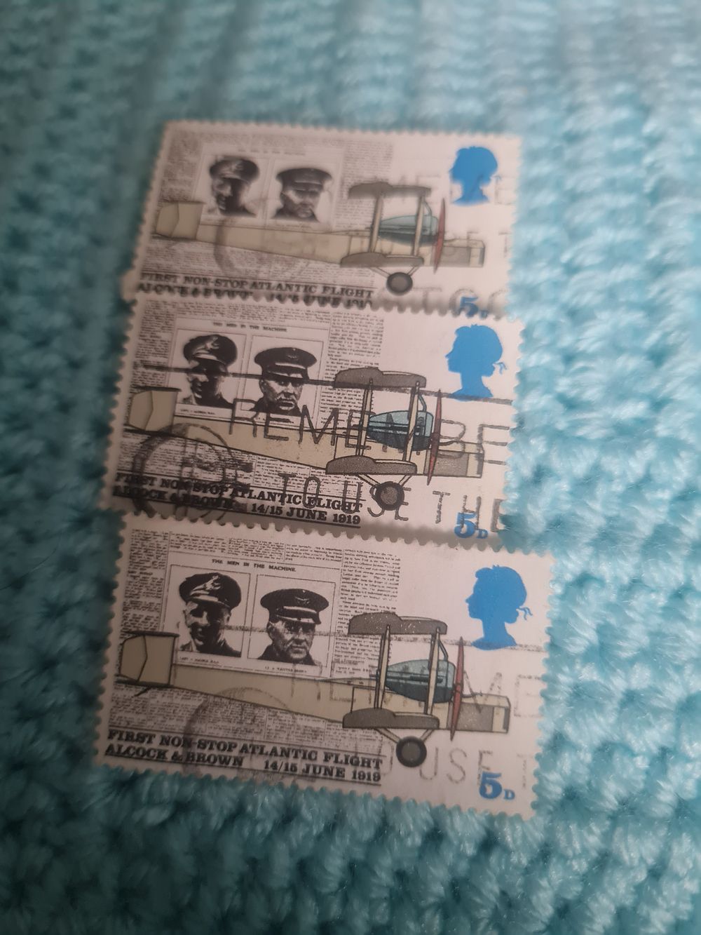 Lot 159: 1st non stop flight stamps x3