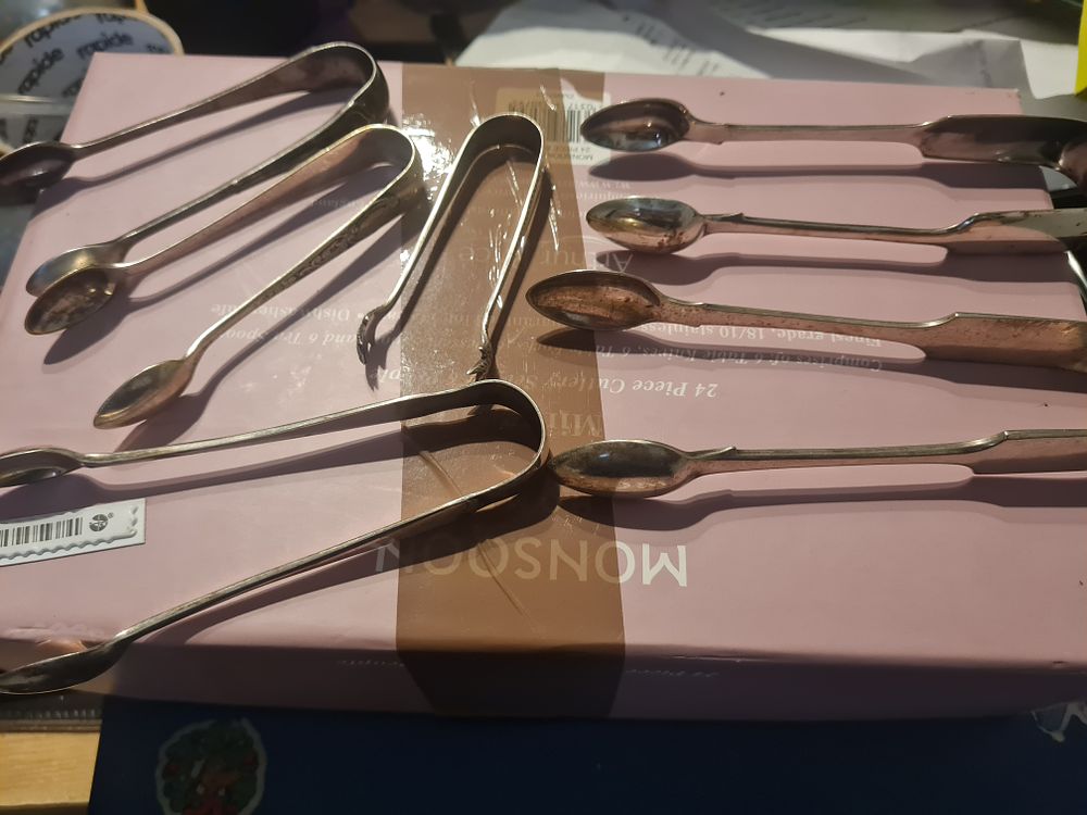 Lot 1c: Vintage stamped tongs