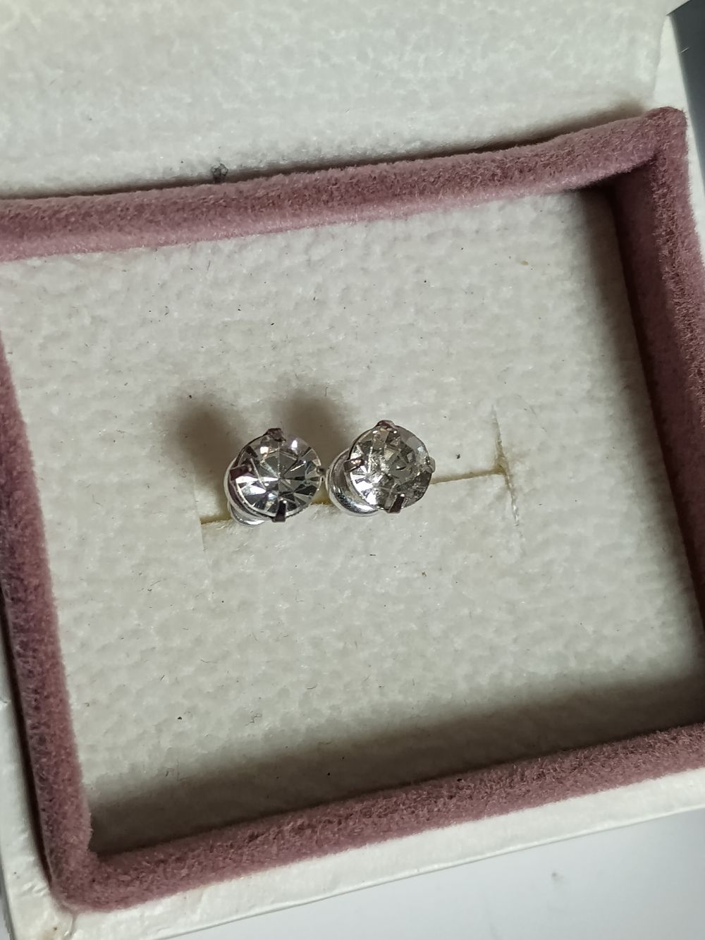 Lot 134: Pair Of Clear Stone Stud Earrings