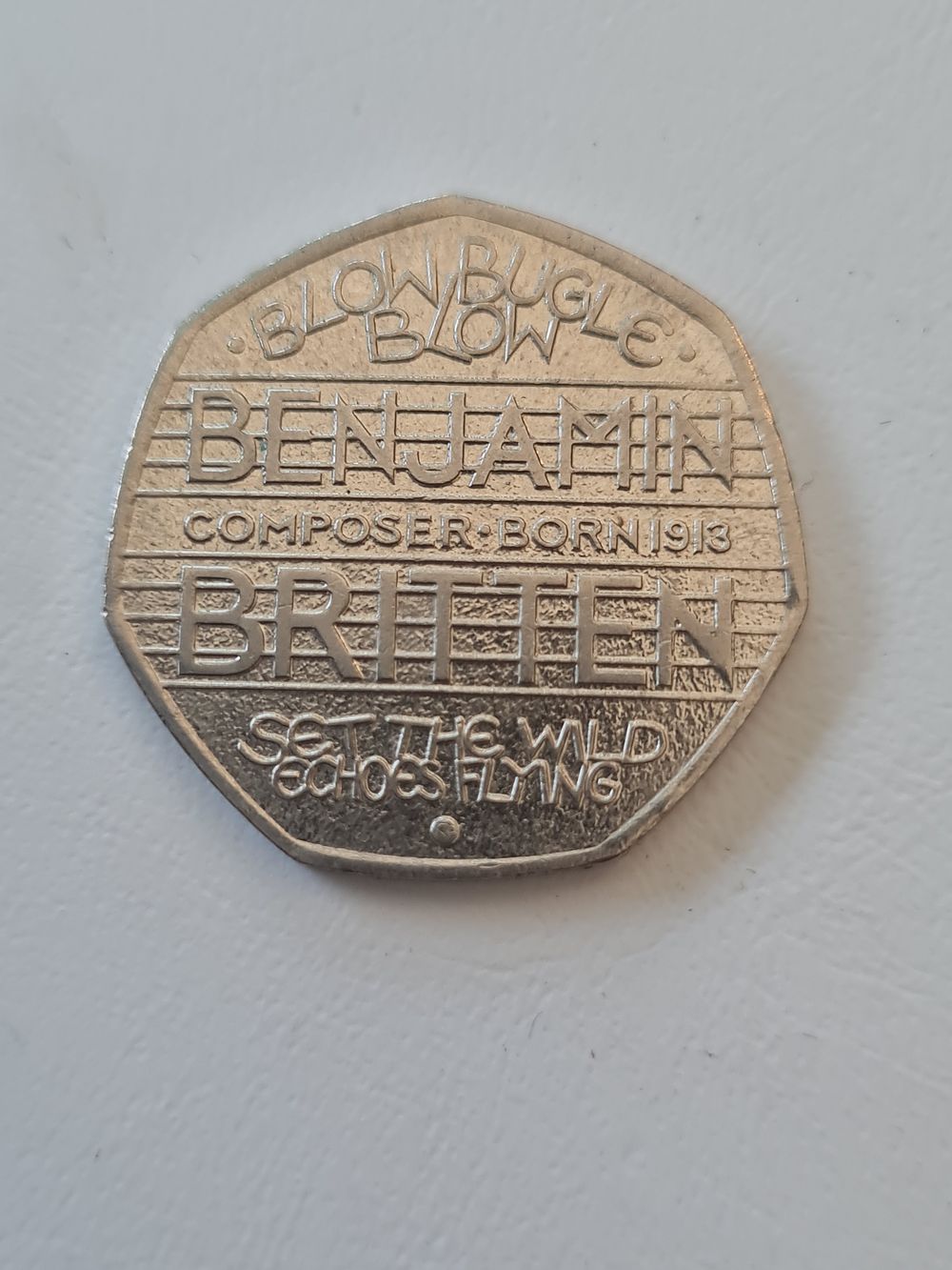 Lot 217: Benjamin Britain 50p coin