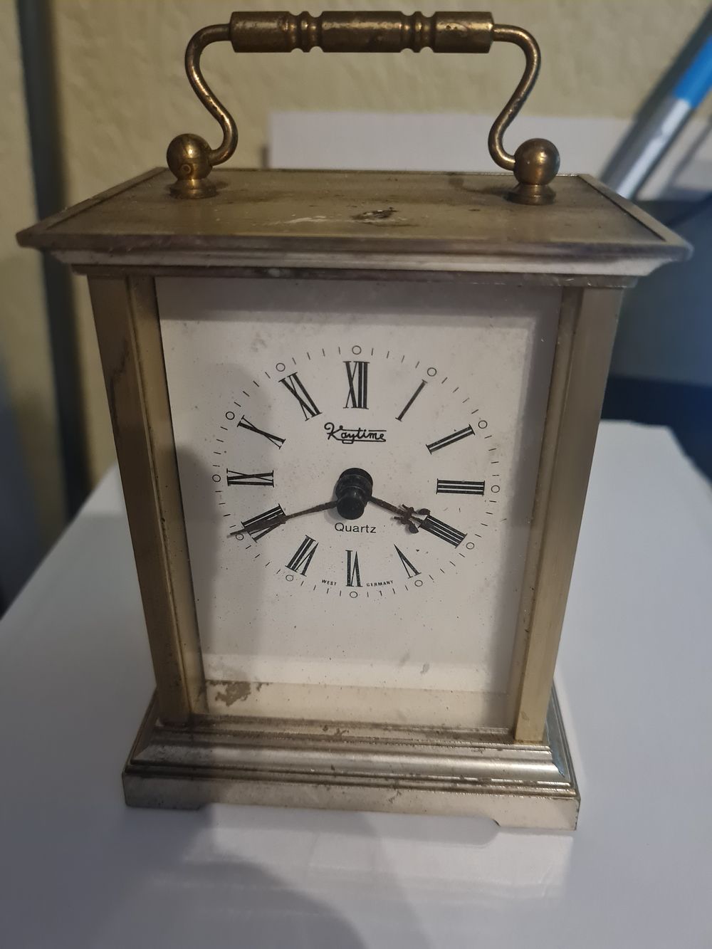 Lot 219: Vintage brass west german clock