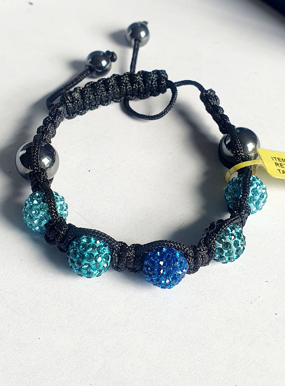 Lot 273: New Turquoise & Blue Beaded Adjustable Bracelet