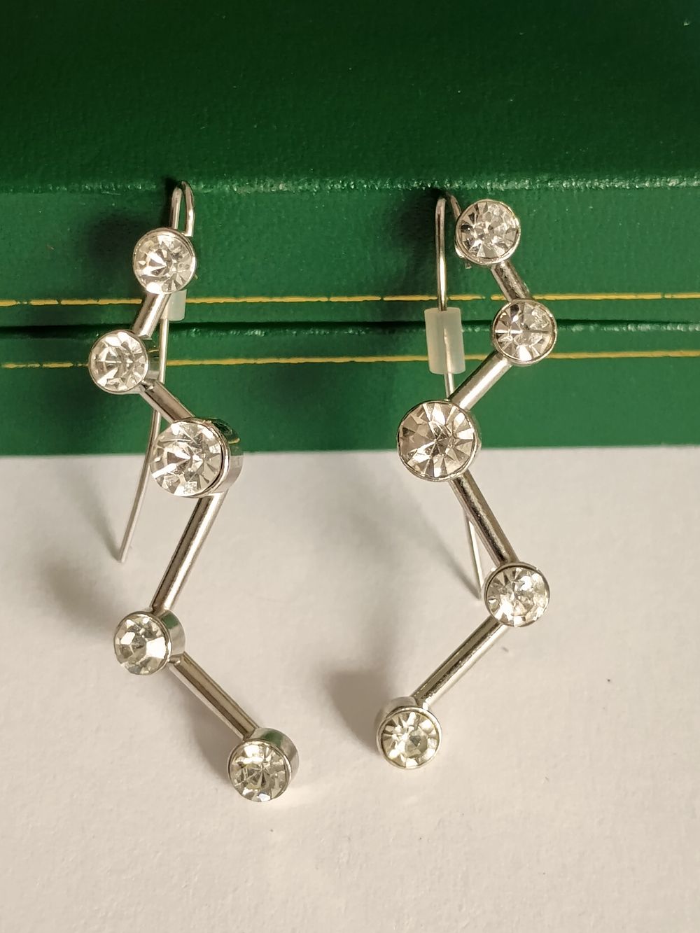 Lot 196: Beautiful Pair of Diamante Lightning bolt earrings
