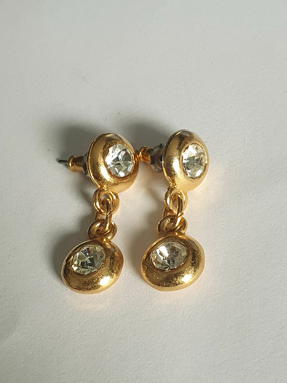 Lot 293: Diamante Double Stone Drop Earrings