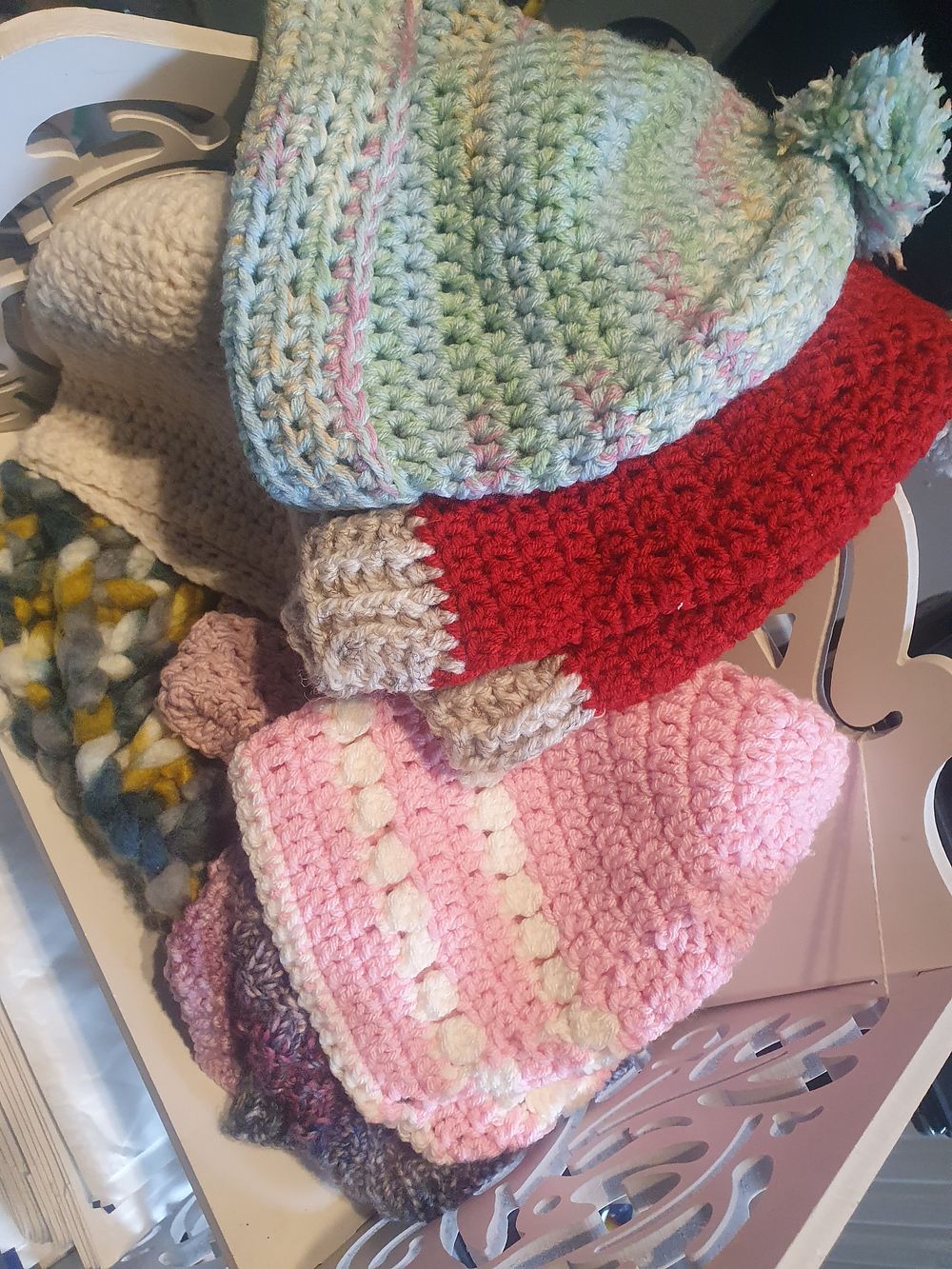 Lot 153u: Lot of handmade wool hats