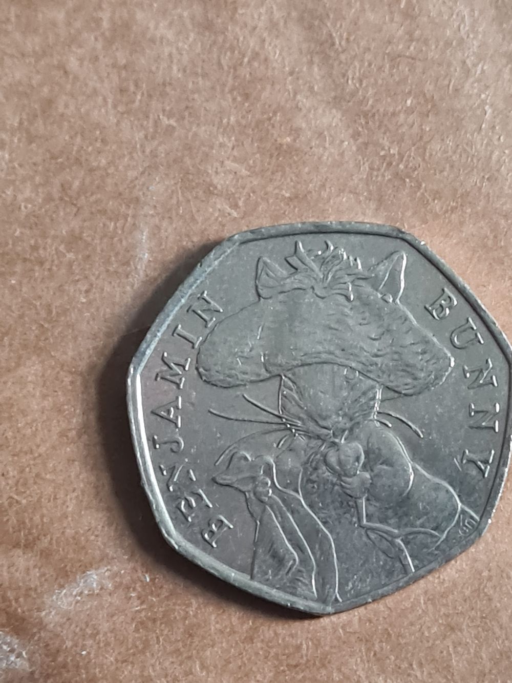 Lot 428: Benjamin bunny 50p coin