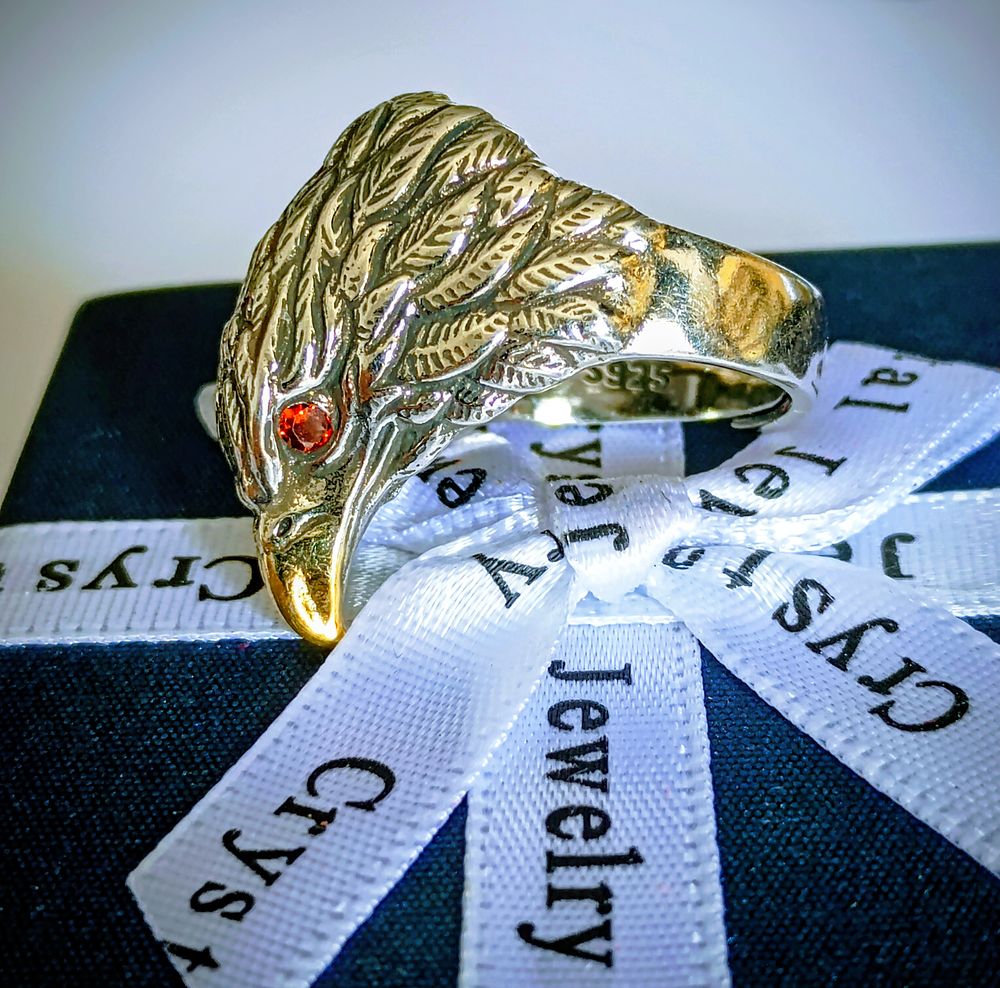 Lot 47c: Beautiful Solid S925. Eagle Head Ring