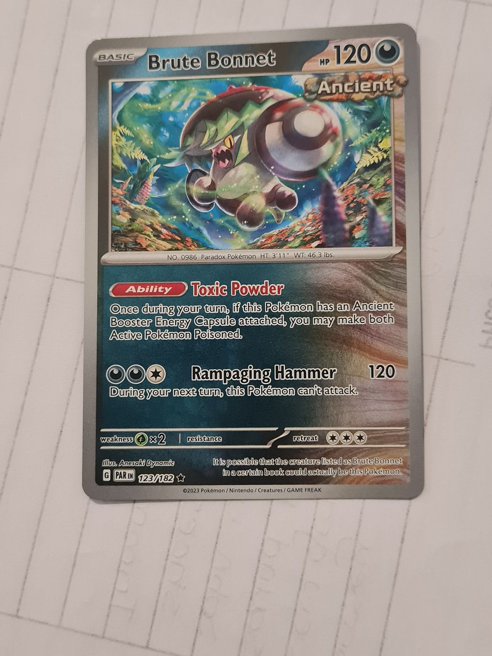 Lot 79: Brute bonnet pokemon card