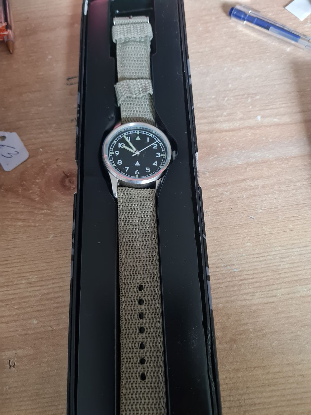 Lot 108a: Boxed military style watch