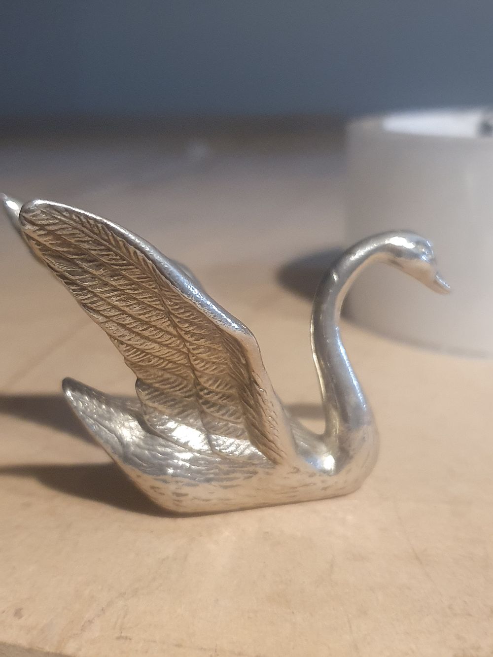 Lot 246: Pewter swann