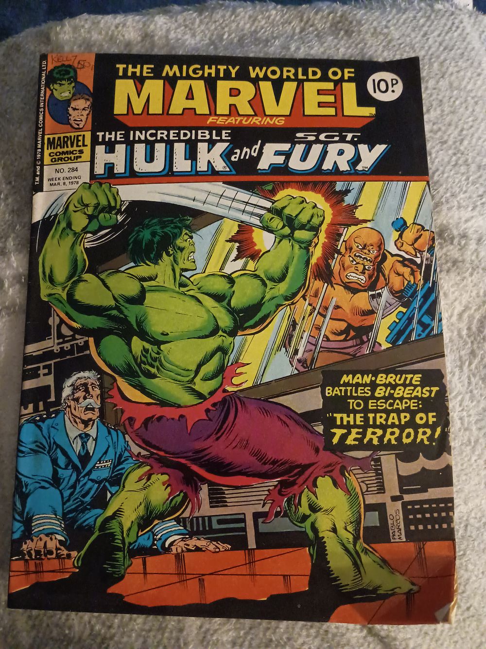 Lot 263: 1978 Vintage Comic The Mighty World Of Marvel Featuring The Incredible Hulk And Fury