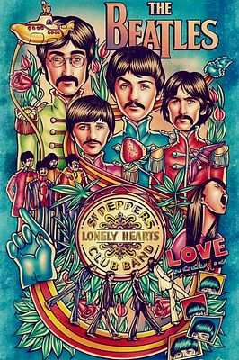 Beatles High Gloss Print With Cardboard Backing sleeve