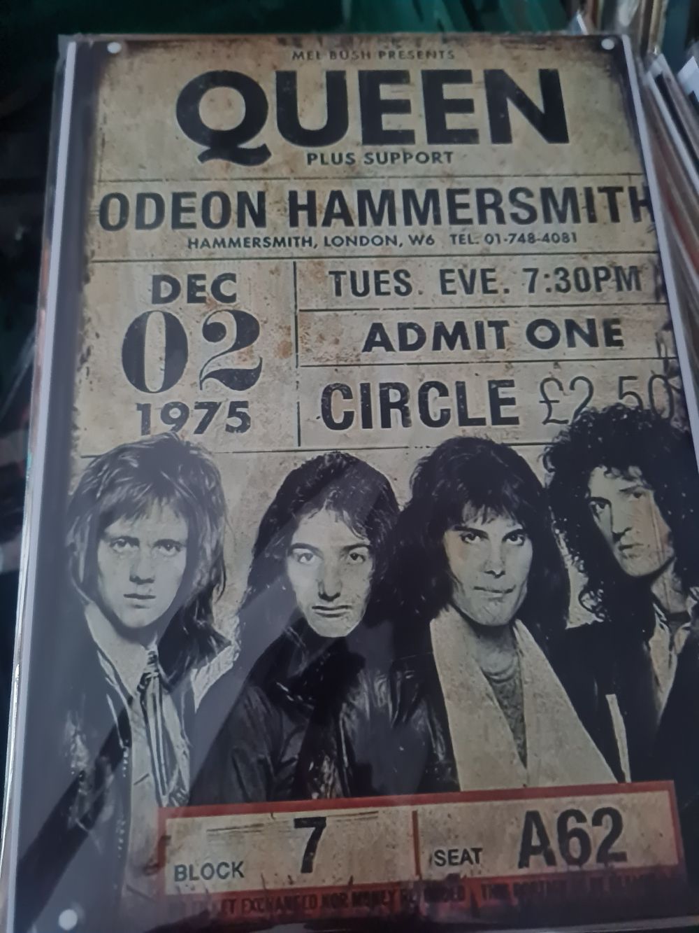 Lot 144: Queen high gloss print in cardboard backing sleeve