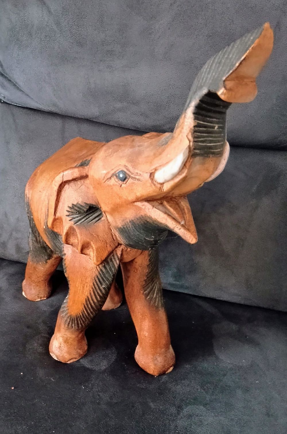 Lot 174: Large wooden elephant