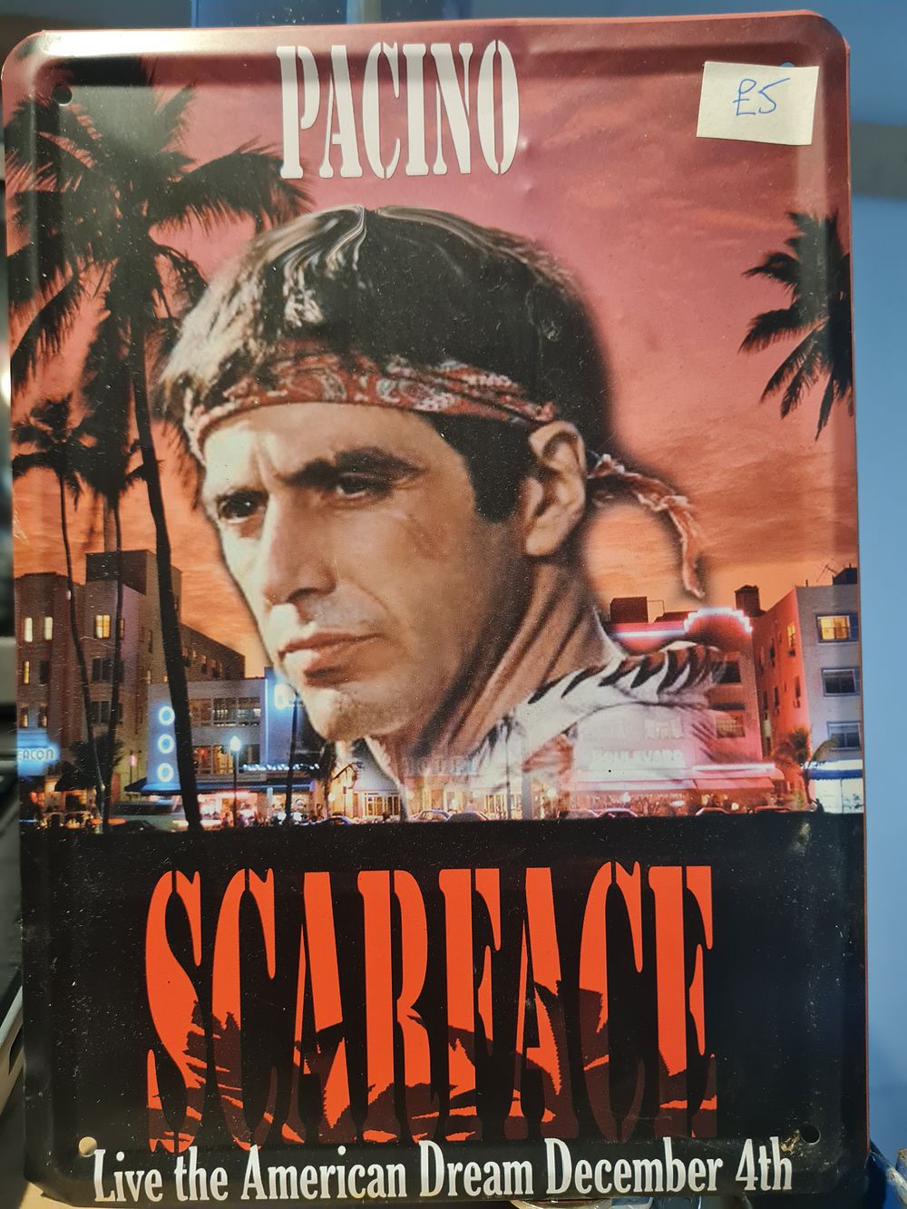 Lot 143: Scarface tin sign