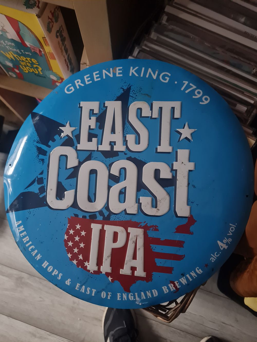 Lot 309: Large east coast tin sign