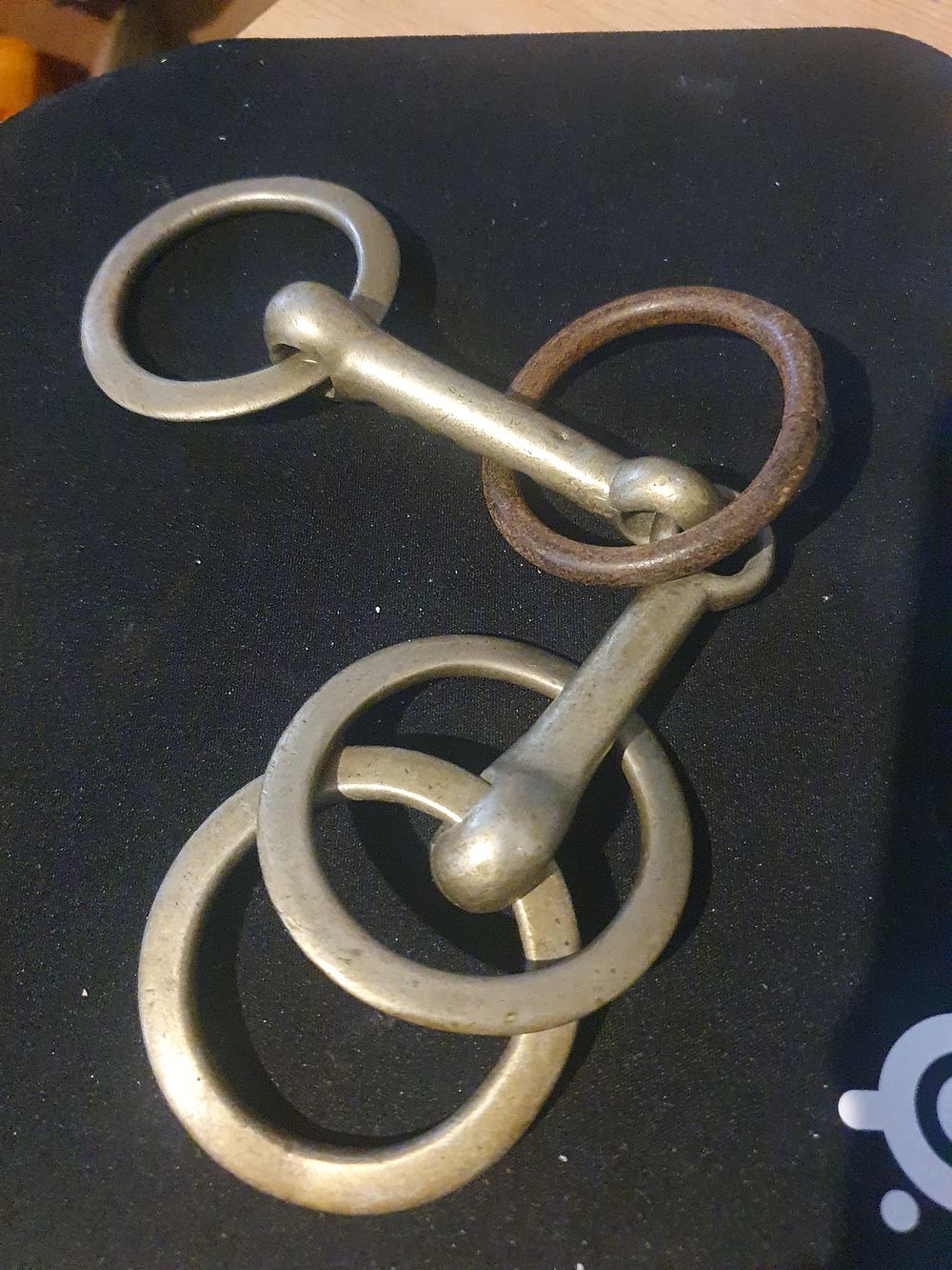 Lot 336: Antique horse bits brass