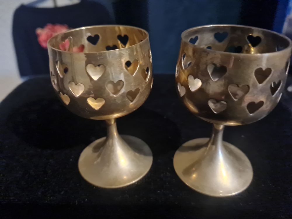 Lot 349: 2 brass goblets