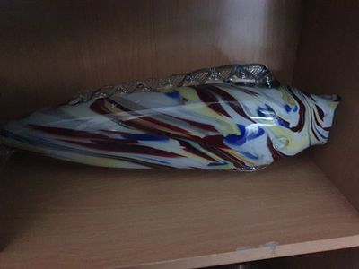 Large fish glass. Small chip to finn