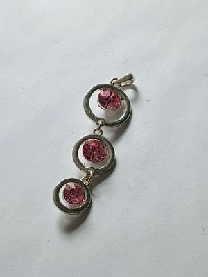 Pink triple Stone Pendant