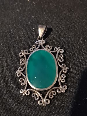 Vintage silver stamp large pendant