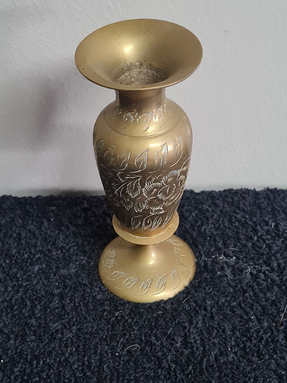 Lot 157: Tall brass vase