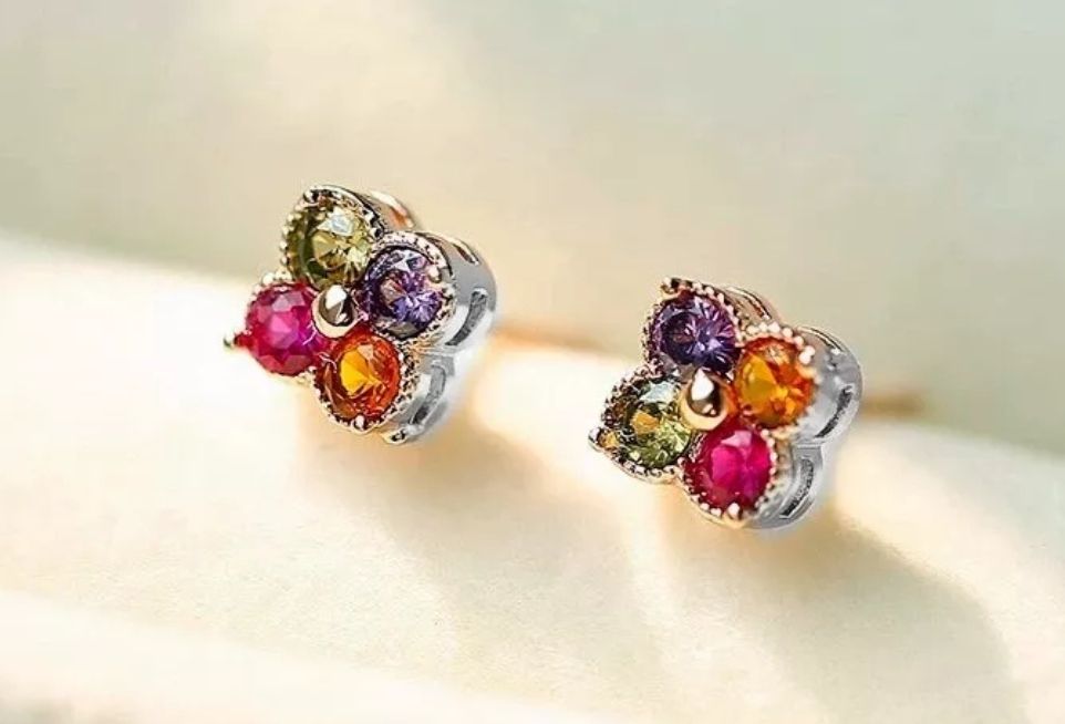Lot 191: S925 rainbow earings