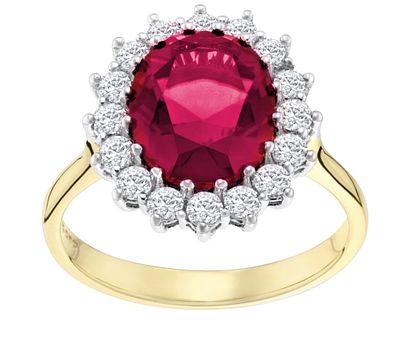 9ct Yellow Gold on Silver CZ large Cluster ring