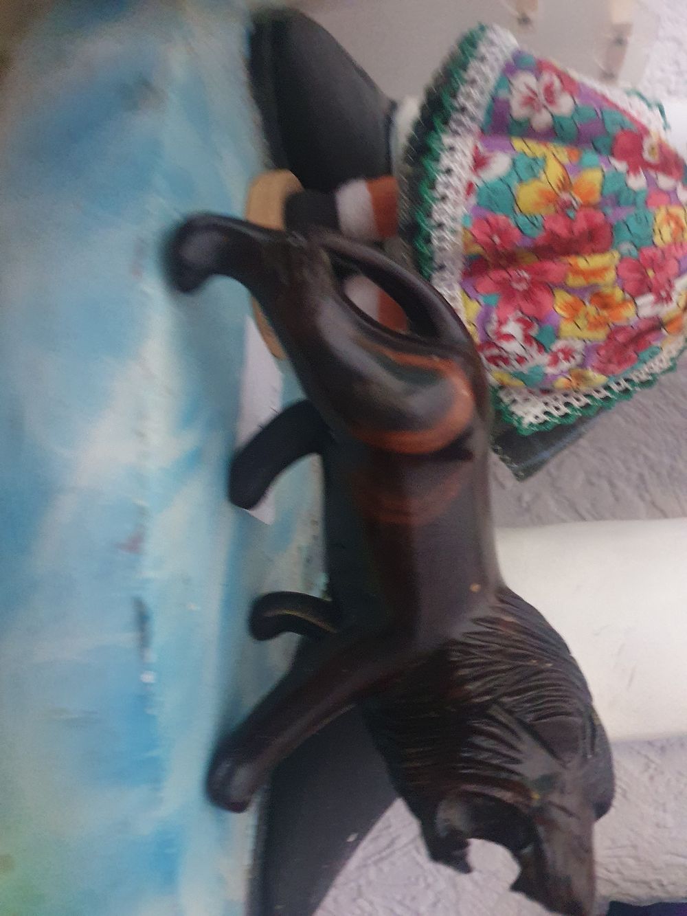 Lot 172: Vintage wooden elephant