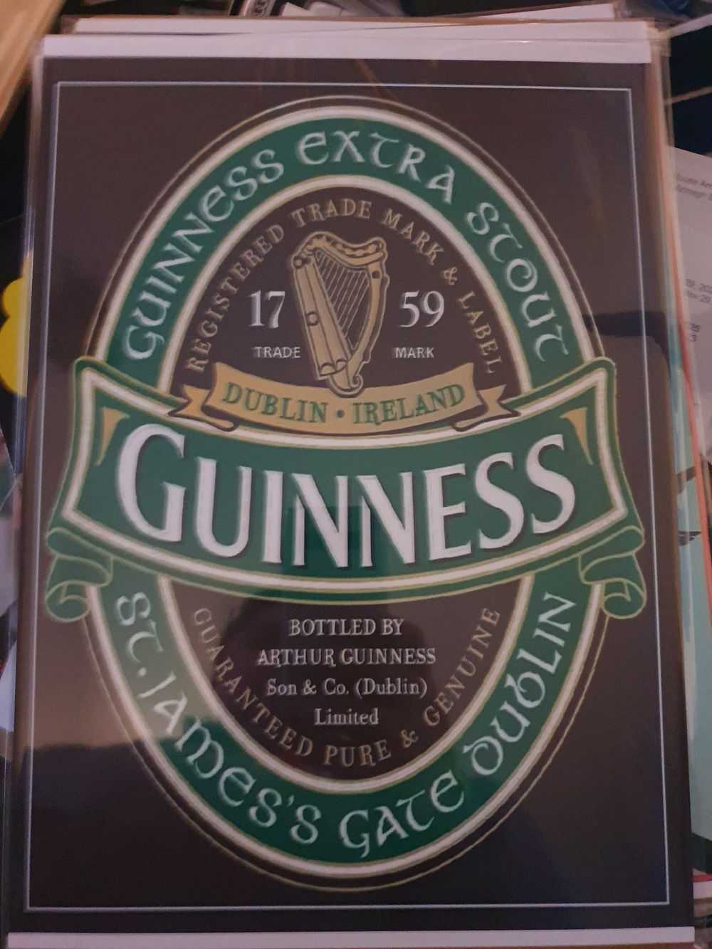 Lot 234: High gloss print in cardboard sleeve guinness