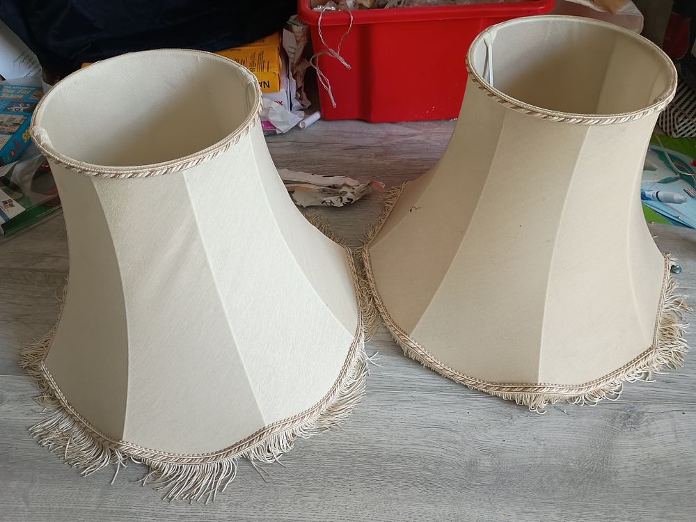 Lot 9a: 2 large lamp shades