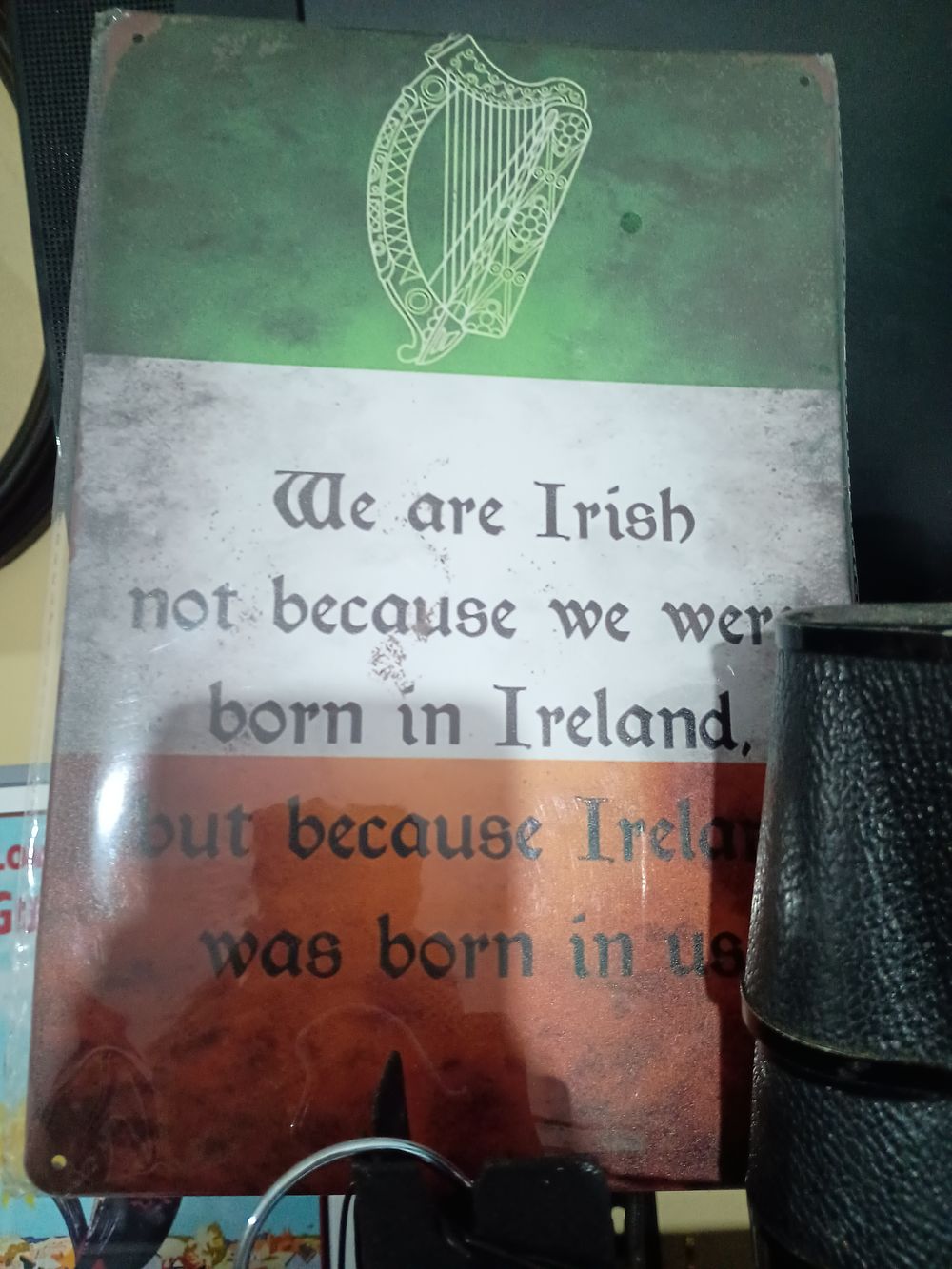 Lot 2a: Irish tin sign