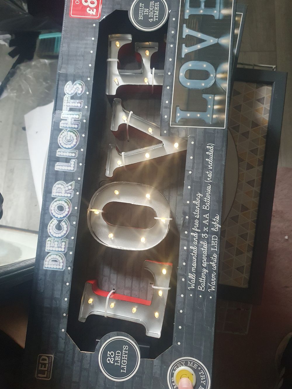 Lot 244: New love light up sign