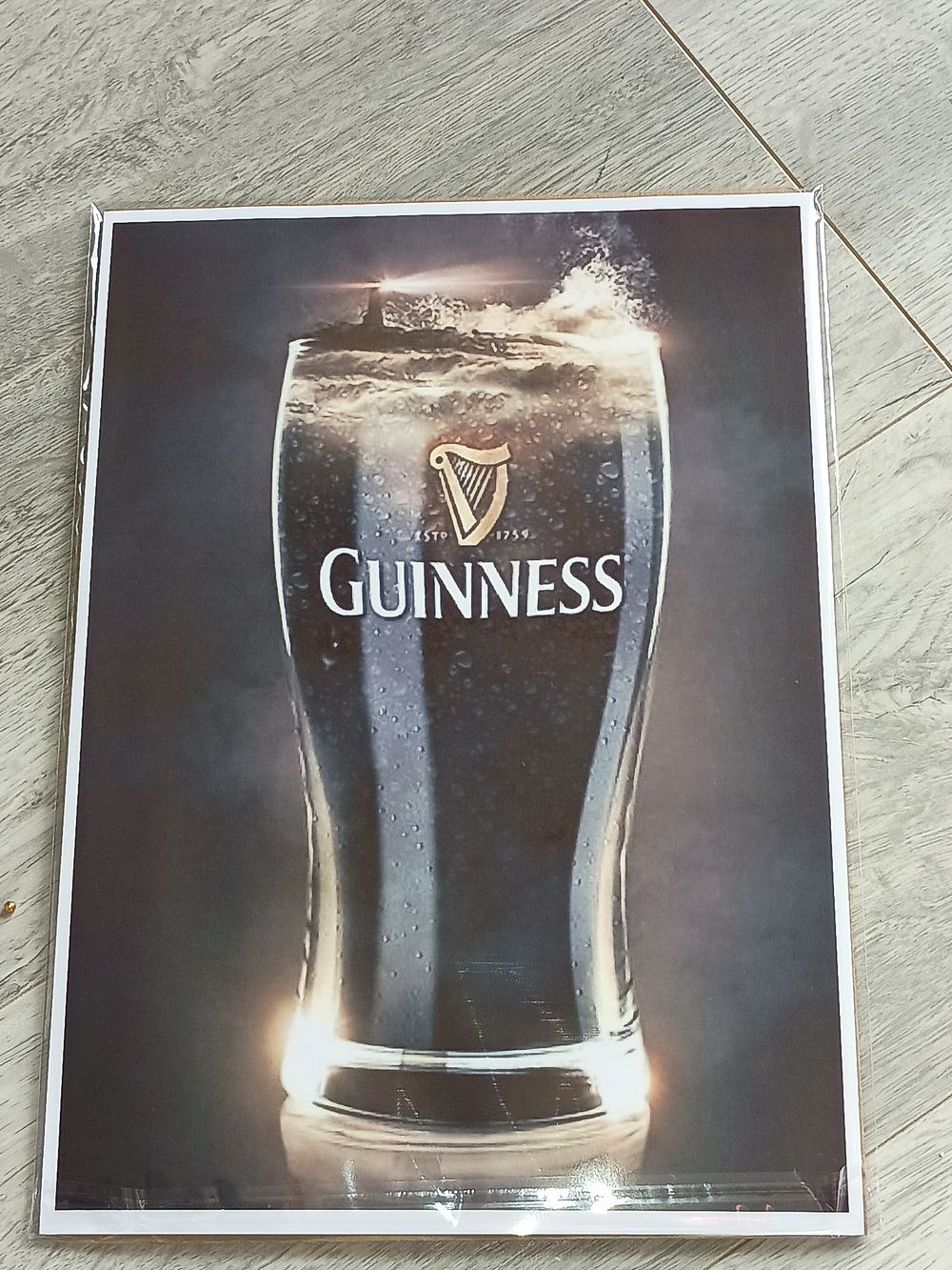 Lot 14d: Framable A4 Guinness High Gloss Print In protective Cover