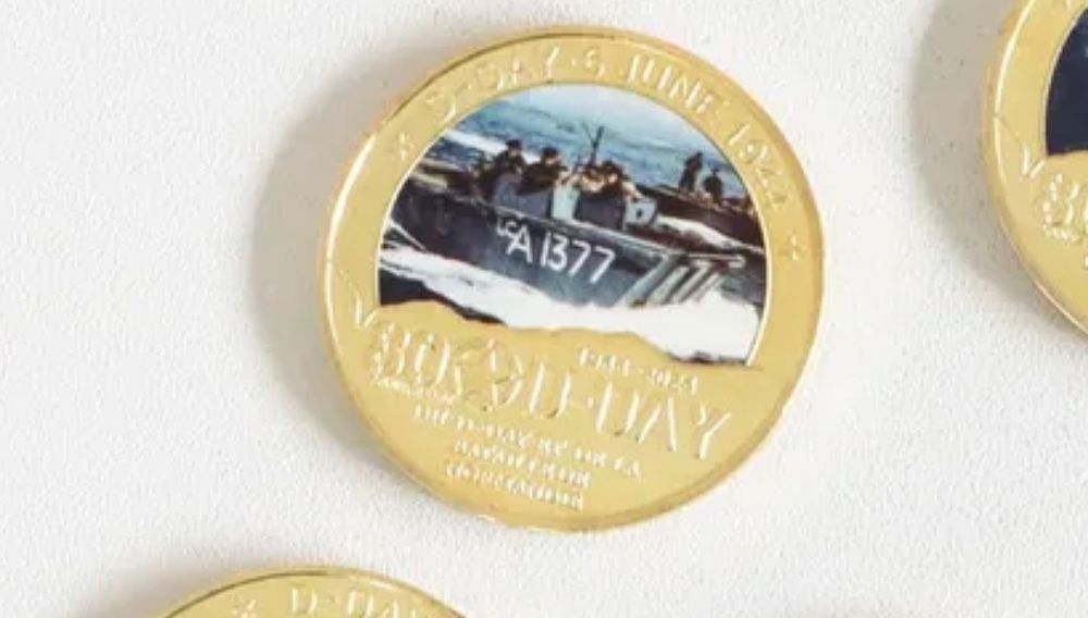 Lot 243: D day military coin