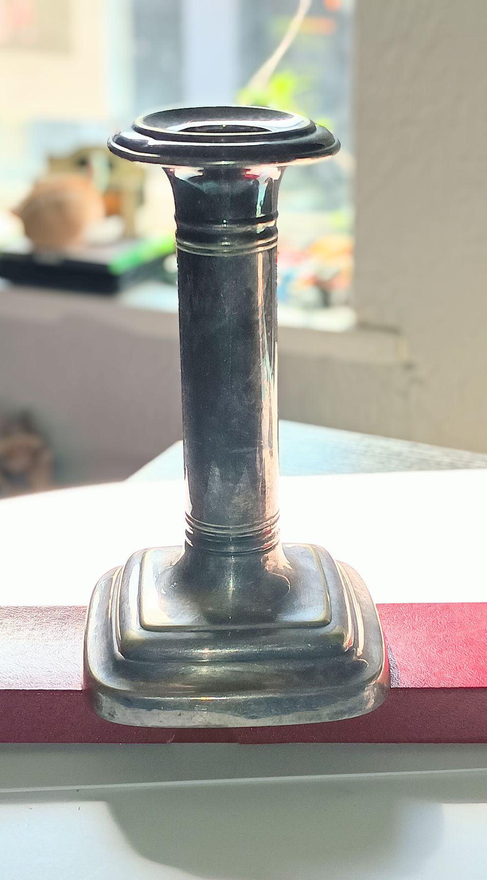 Lot 127: Heavy Vintage Stamped Solid Candle Holder G.M Co