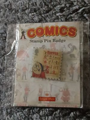 Stamp comic badge