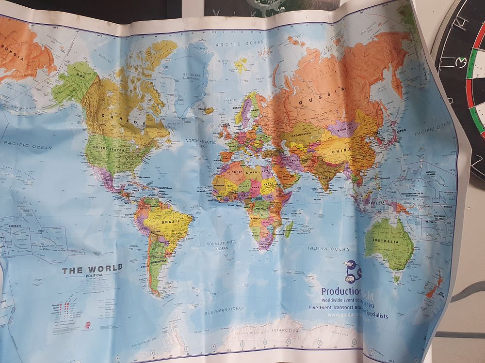 Lot 104: Large world map
