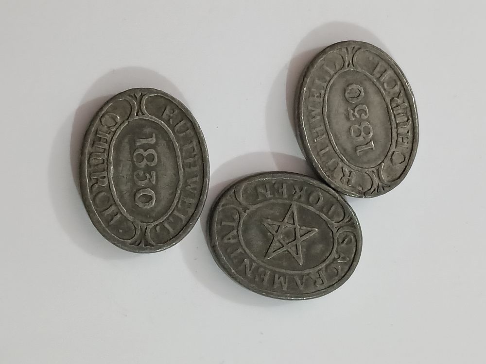 Lot 321: 1830s tokens x 3