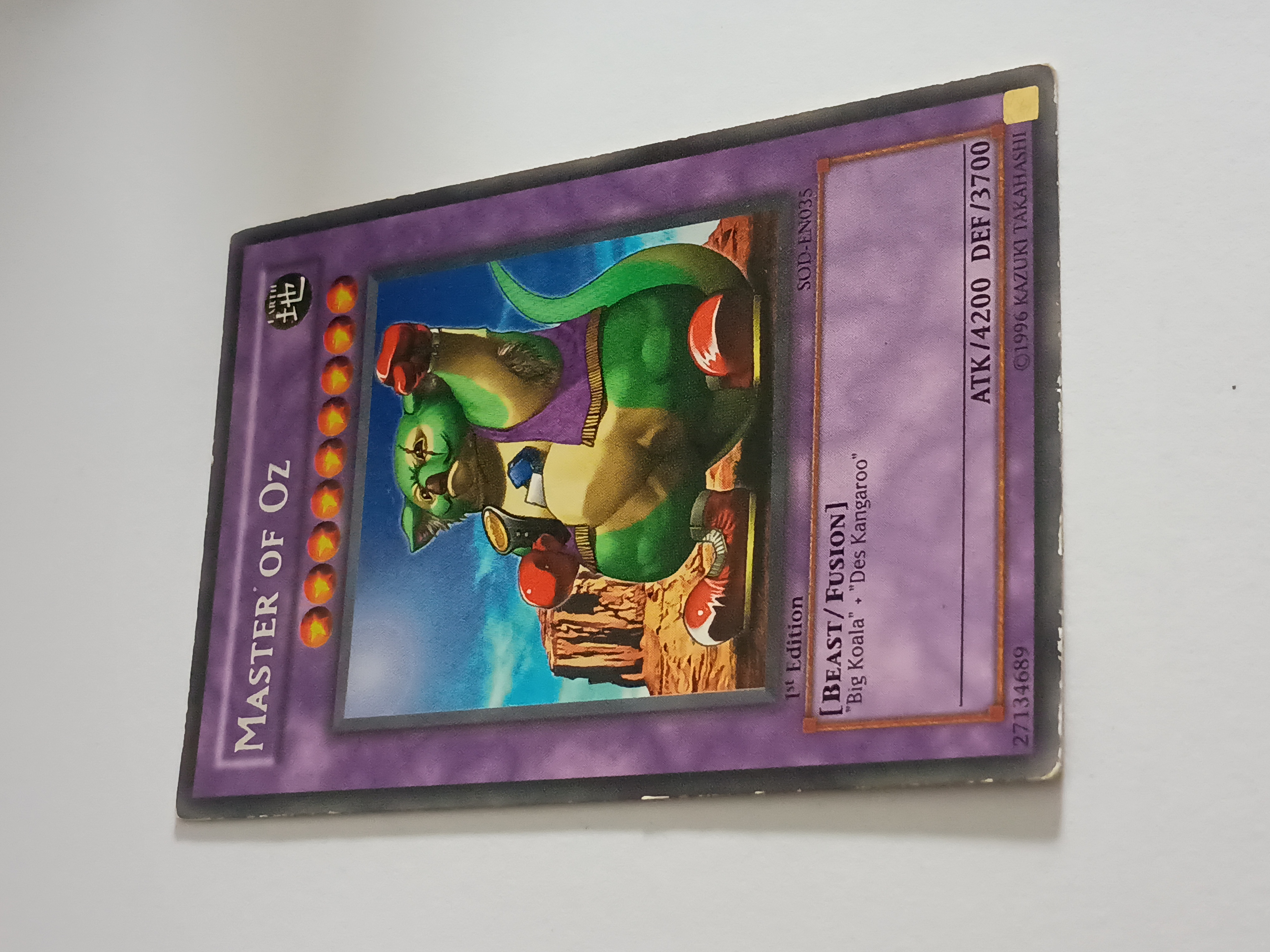 Vintage 1st Edition Yu-Gi-Oh Collectable Card 1996