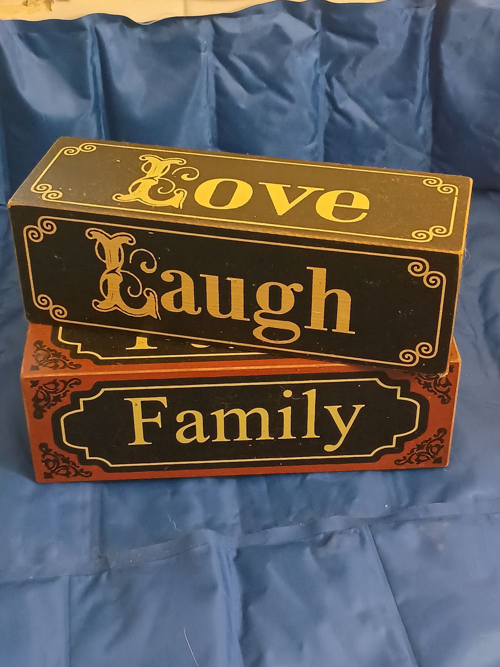 Lot 44s: 2 wooden Enscribed Block's