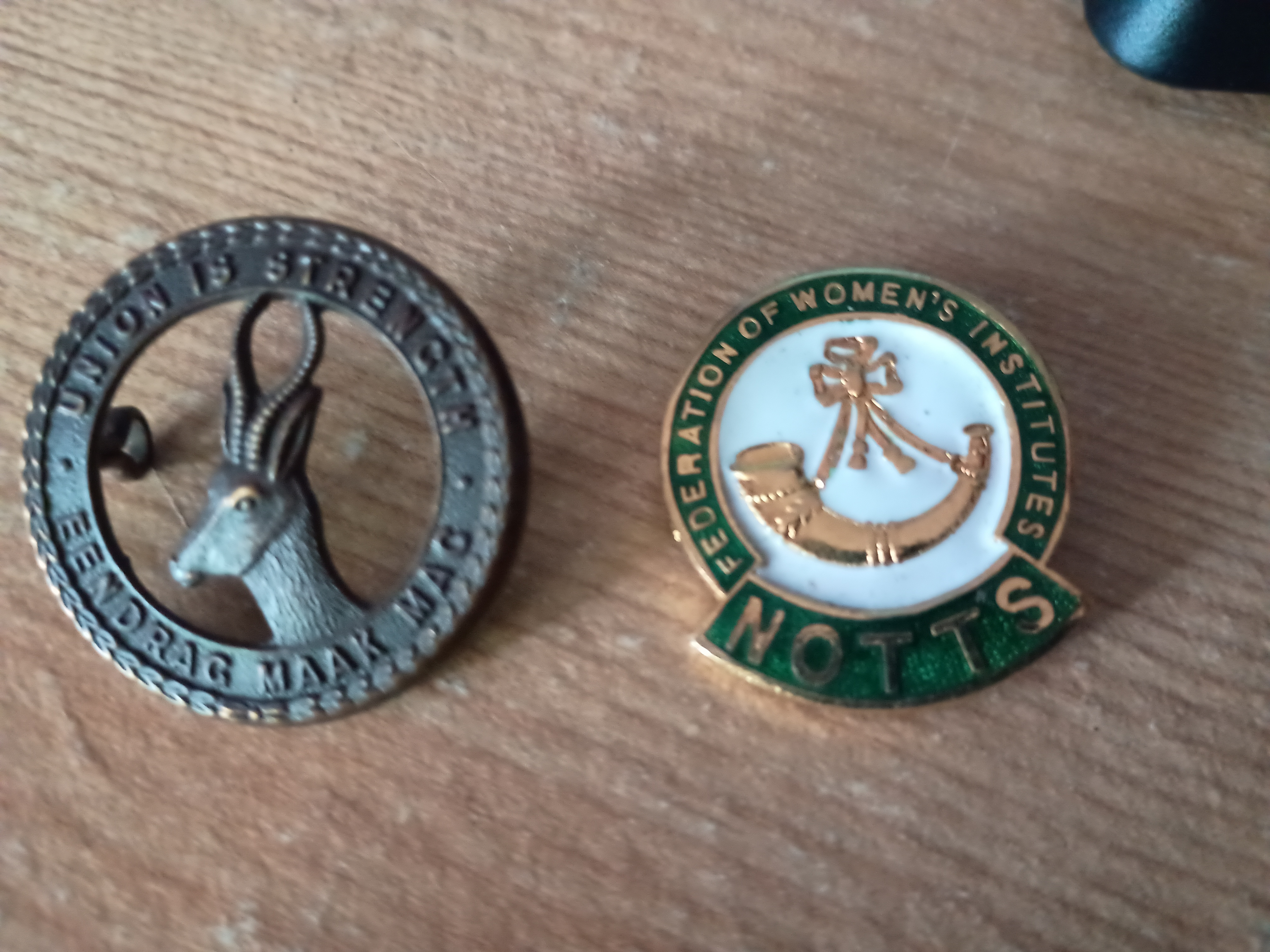 2 vintage badges